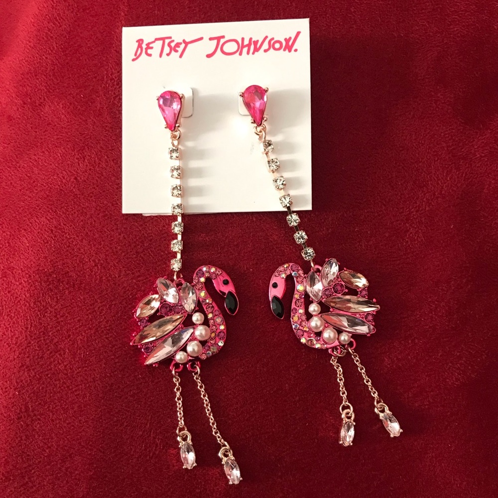 Betsey Johnson Flamingo Earrings